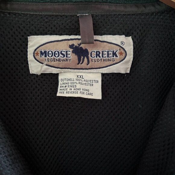 Men's Moose Creek XXL Long Sleeve Fleece Full Zip Jacket Green Black Pockets - Picture 2 of 6